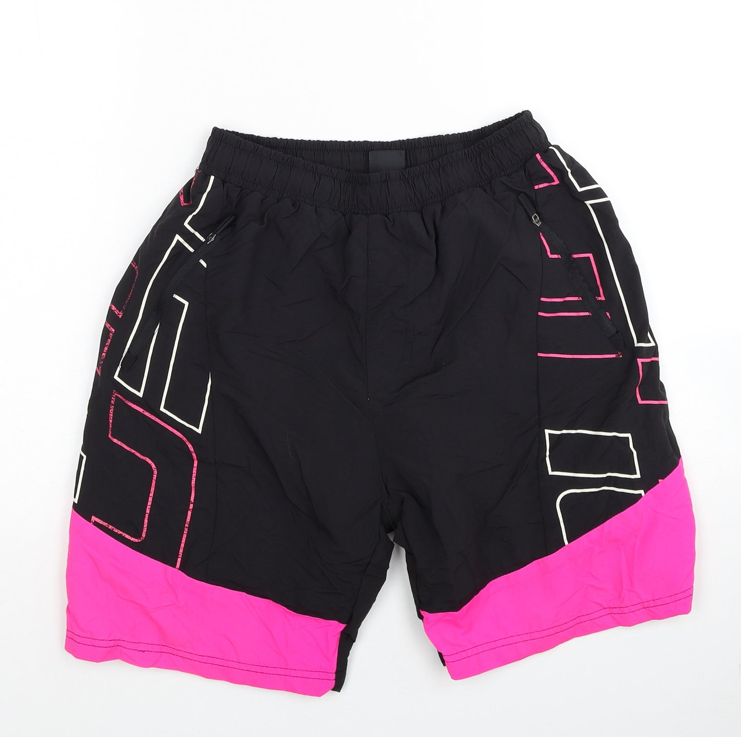 Muddy Fox Womens Black Nylon Athletic Shorts Size 10 Regular Drawstring