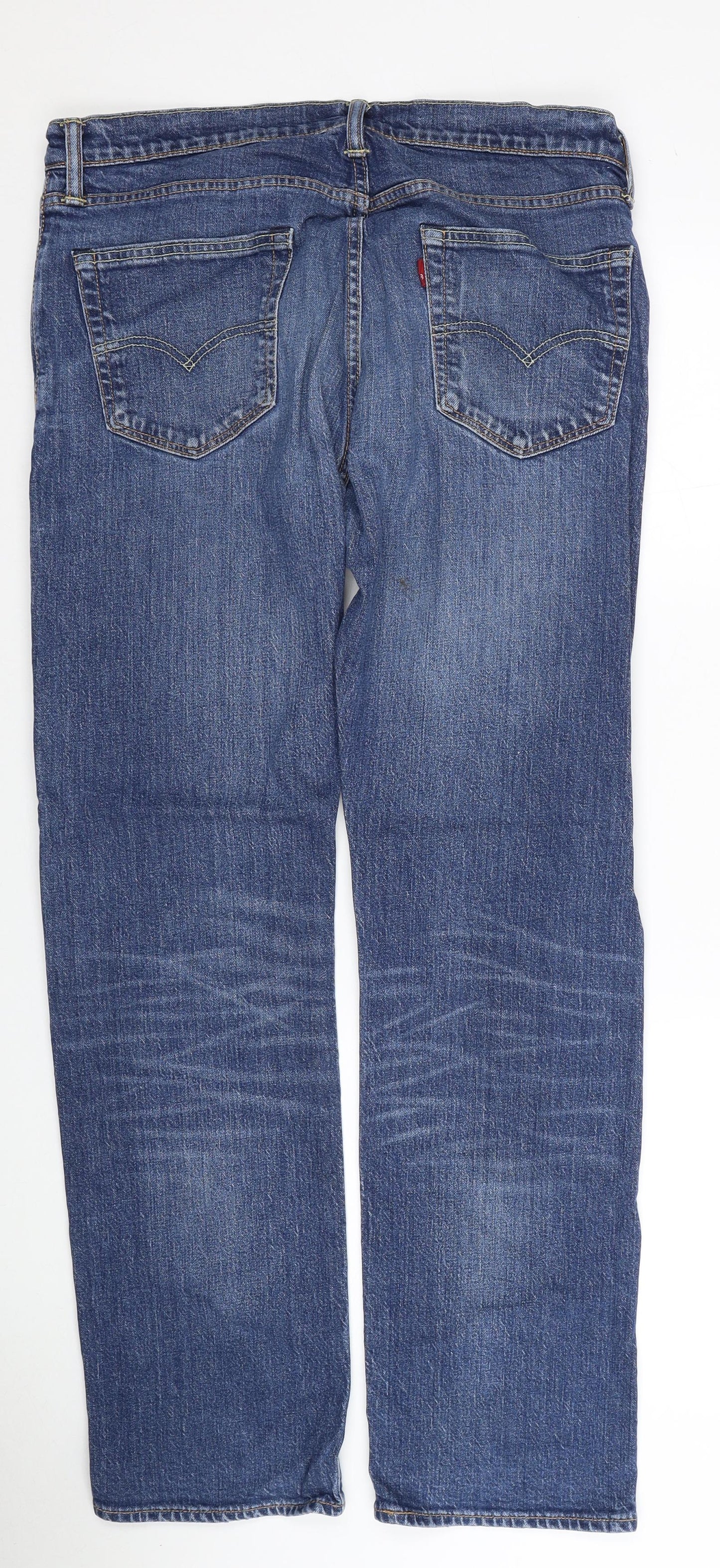 Levi's Mens Blue Cotton Straight Jeans Size 34 in L32 in Regular Zip
