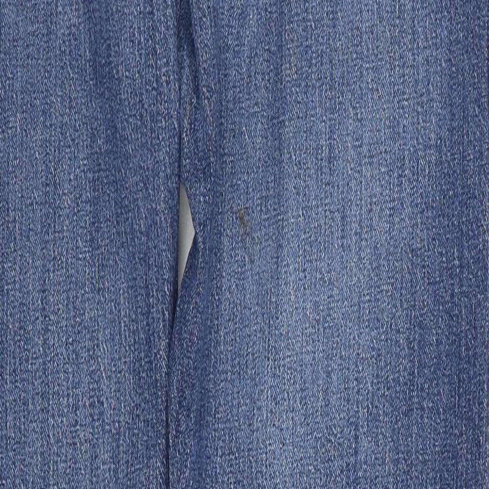 Levi's Mens Blue Cotton Straight Jeans Size 34 in L32 in Regular Zip