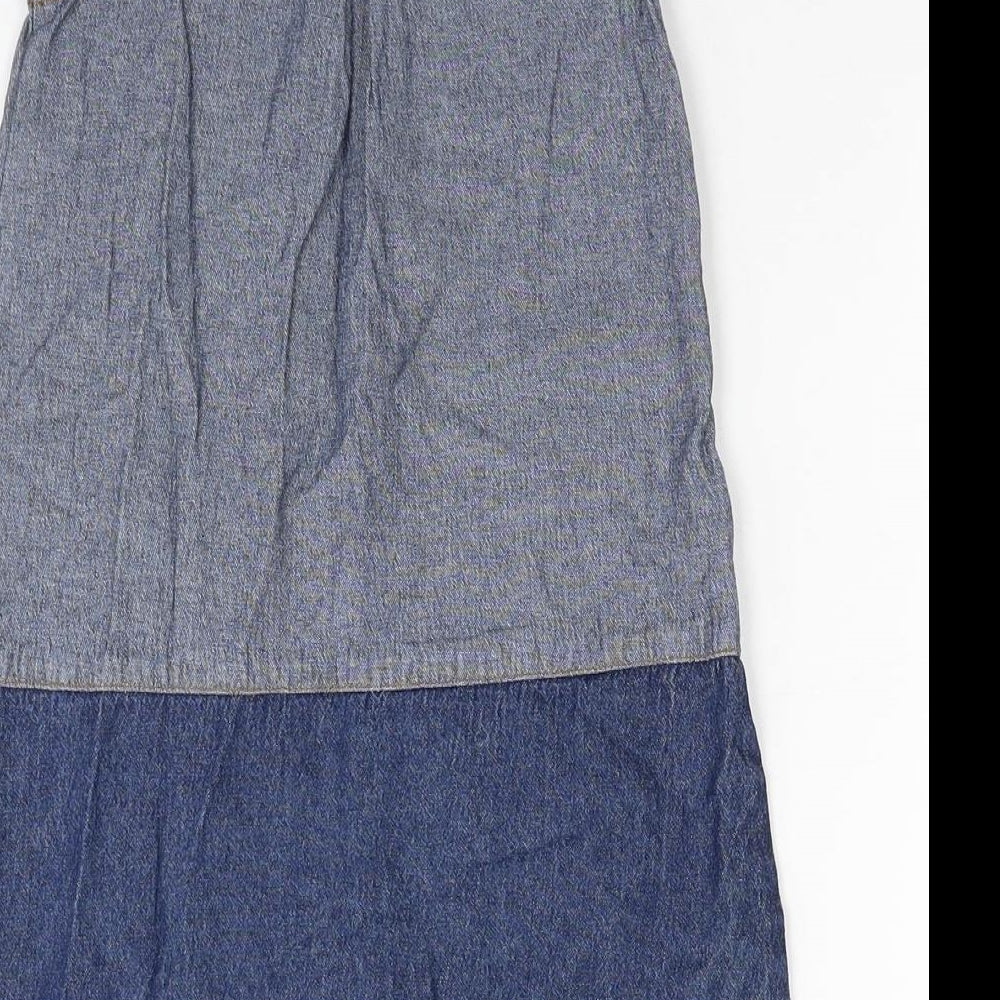 If It Were Me Girls Beige Cotton Pinafore/Dungaree Dress Size 4-5 Years Round Neck Button