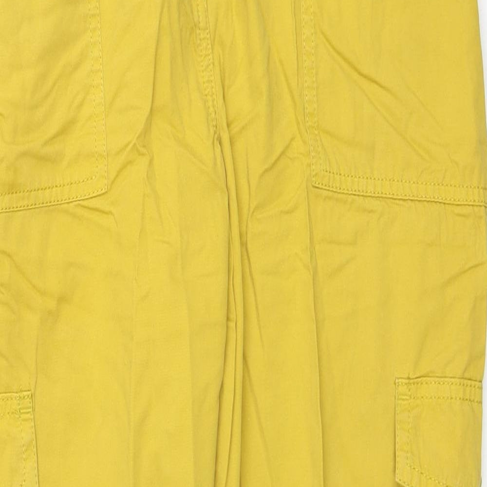 TU Womens Yellow Cotton Straight Jeans Size 12 Regular Zip