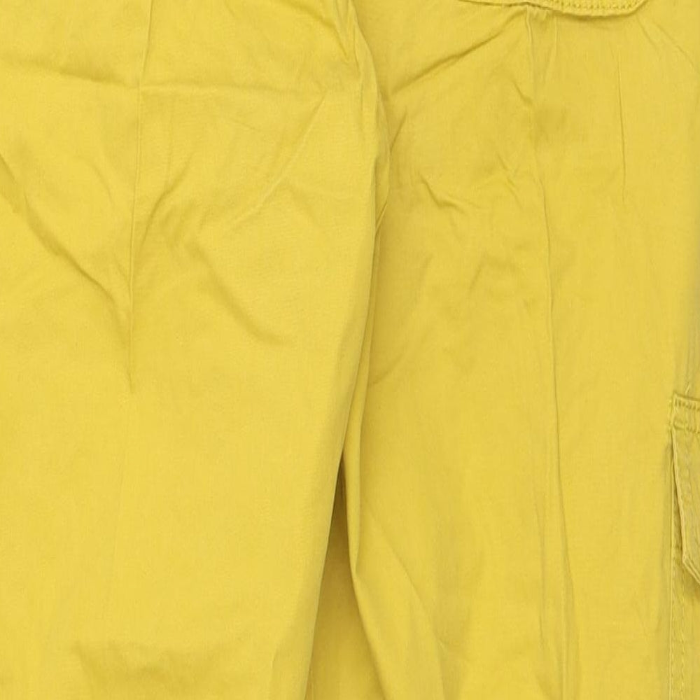 TU Womens Yellow Cotton Straight Jeans Size 12 Regular Zip