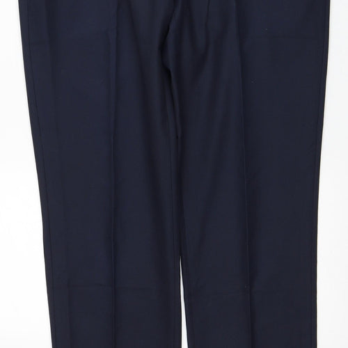 NEXT Mens Beige Polyester Dress Pants Trousers Size 34 in L33 in Regular Button