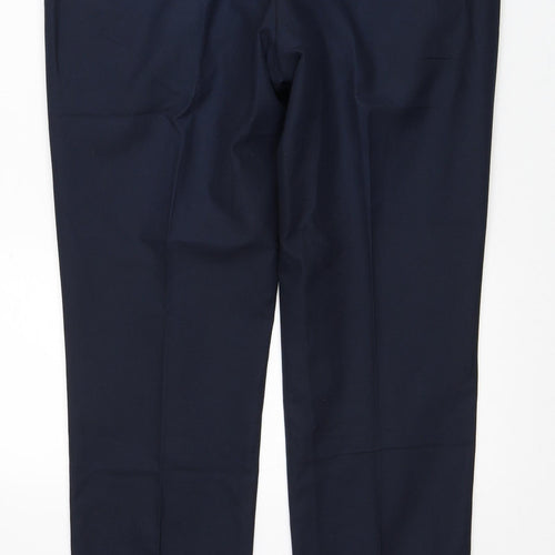 NEXT Mens Beige Polyester Dress Pants Trousers Size 34 in L33 in Regular Button
