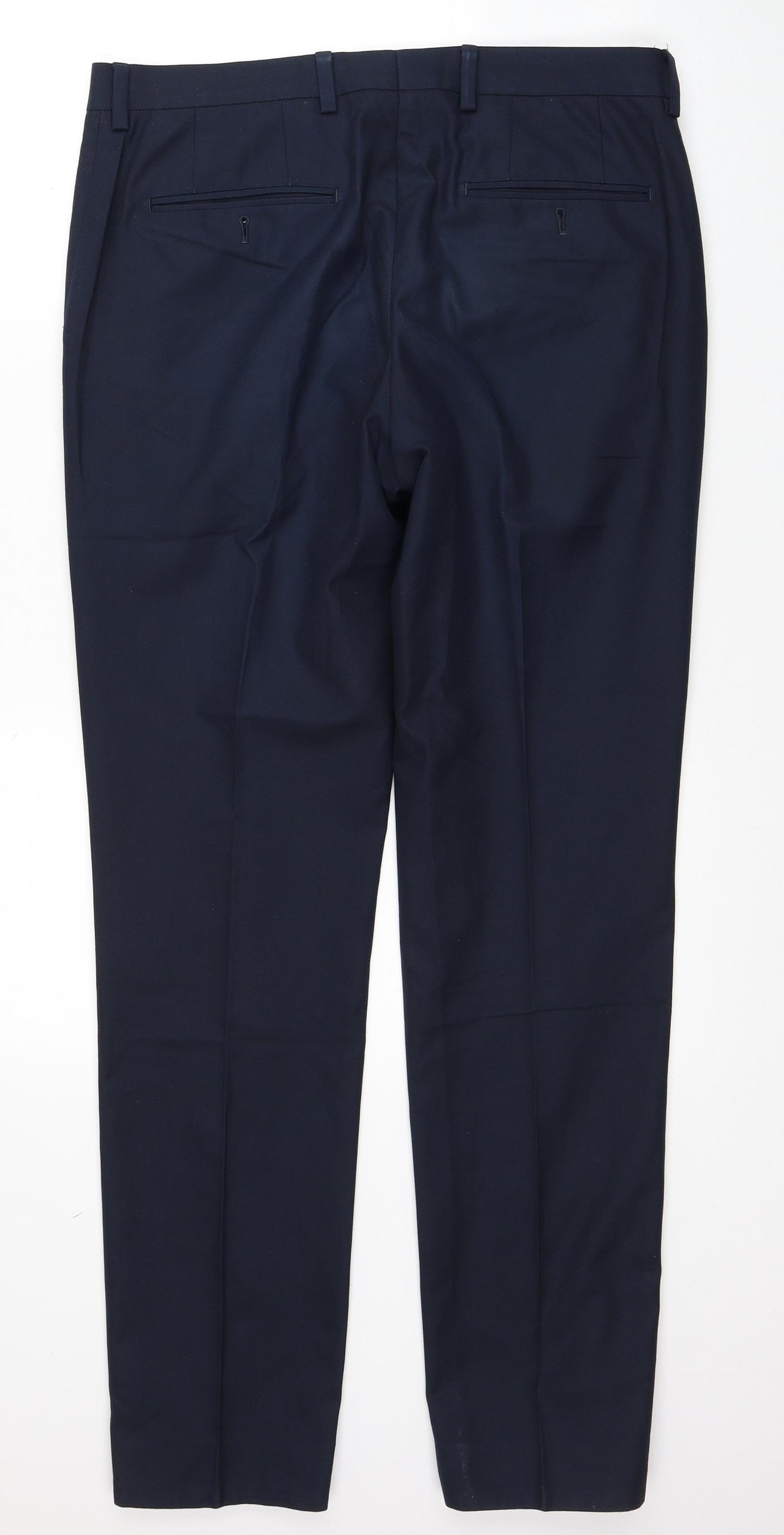 NEXT Mens Beige Polyester Dress Pants Trousers Size 34 in L33 in Regular Button