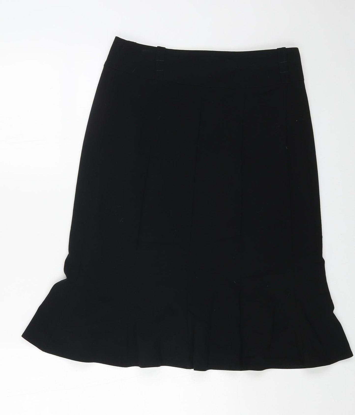 Marks and Spencer Womens Black Viscose Trumpet Skirt Size 12 Zip