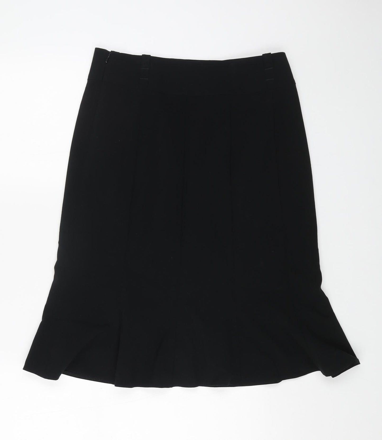 Marks and Spencer Womens Black Viscose Trumpet Skirt Size 12 Zip