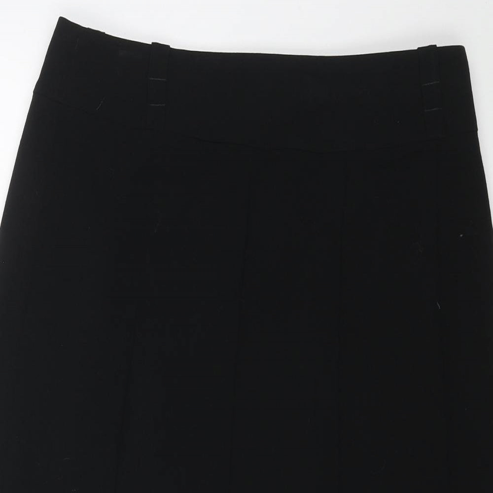 Marks and Spencer Womens Black Viscose Trumpet Skirt Size 12 Zip