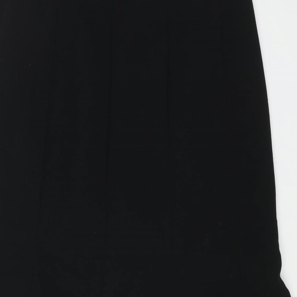 Marks and Spencer Womens Black Viscose Trumpet Skirt Size 12 Zip