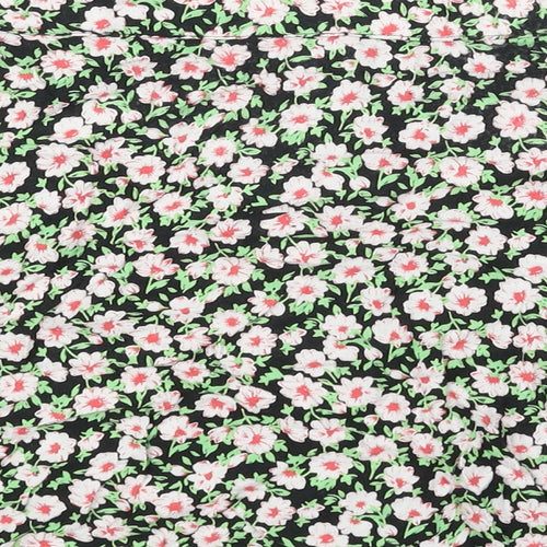 Motel rocks Womens Black Floral Viscose Mini Skirt Size M Button