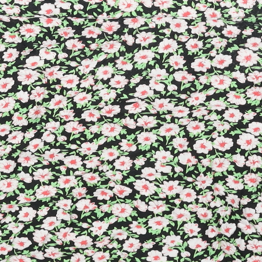Motel rocks Womens Black Floral Viscose Mini Skirt Size M Button