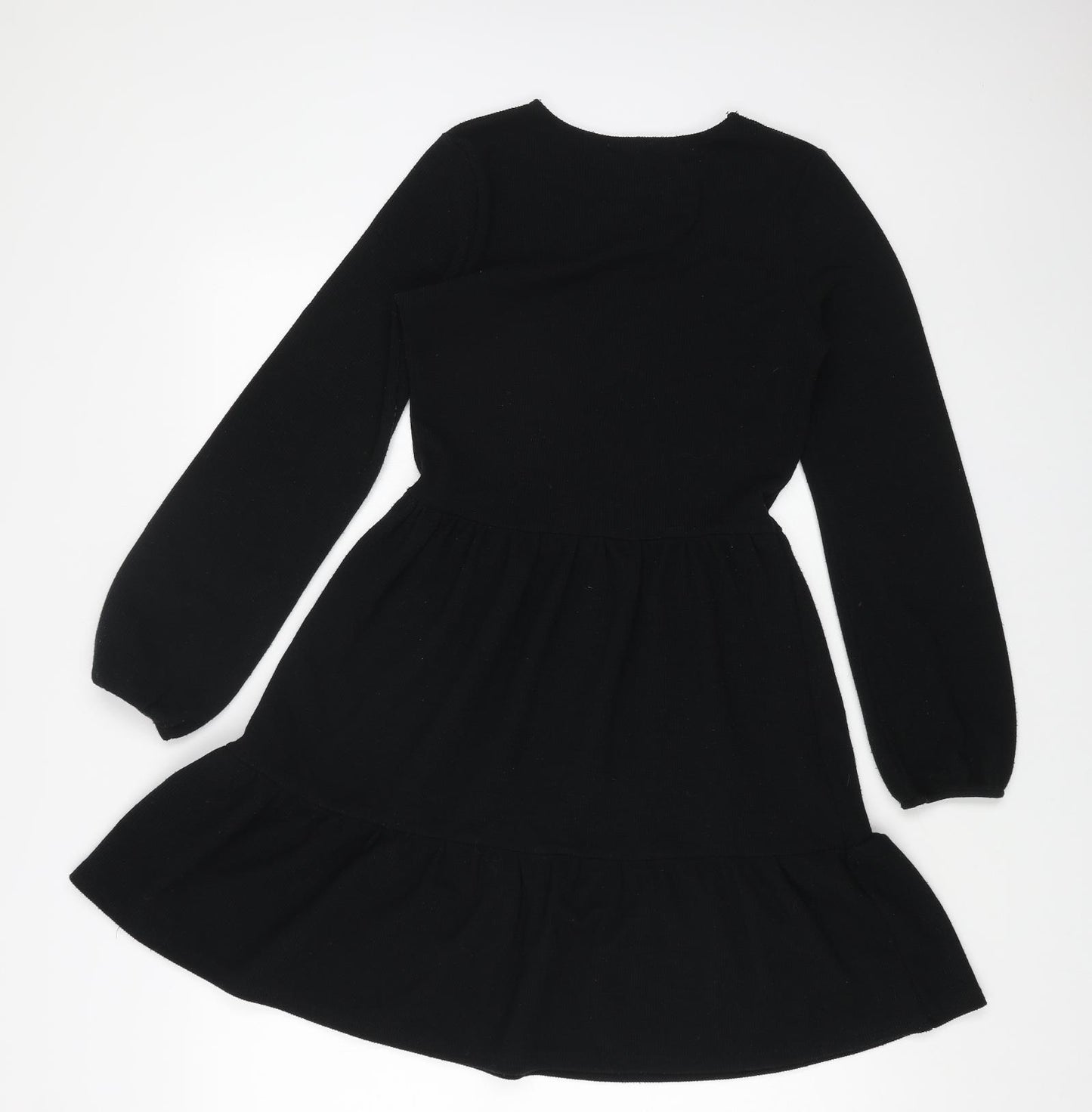 Quiz Womens Black Polyester A-Line Size 10 Round Neck Pullover