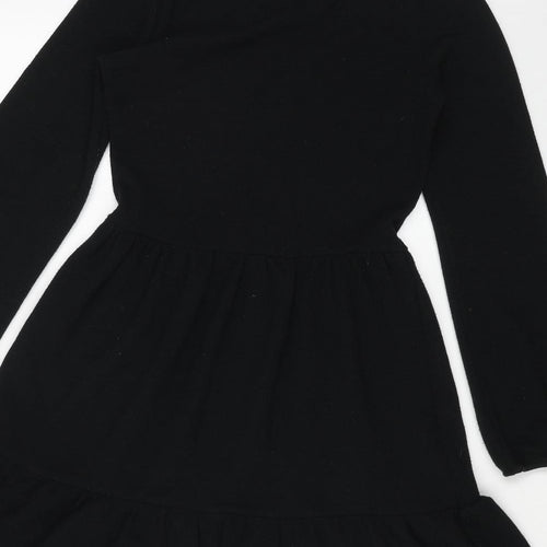 Quiz Womens Black Polyester A-Line Size 10 Round Neck Pullover