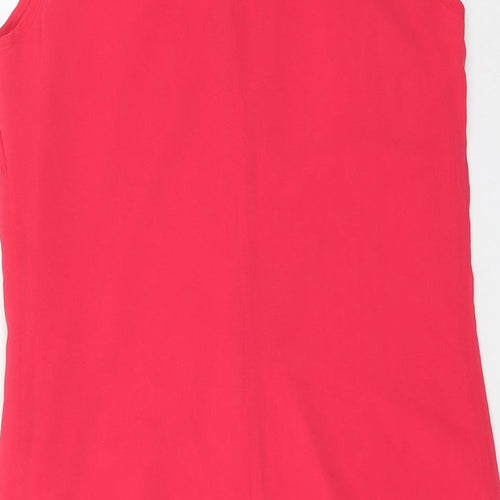 F&F Womens Pink Polyester Shift Size 8 Boat Neck Button - Flower Motif
