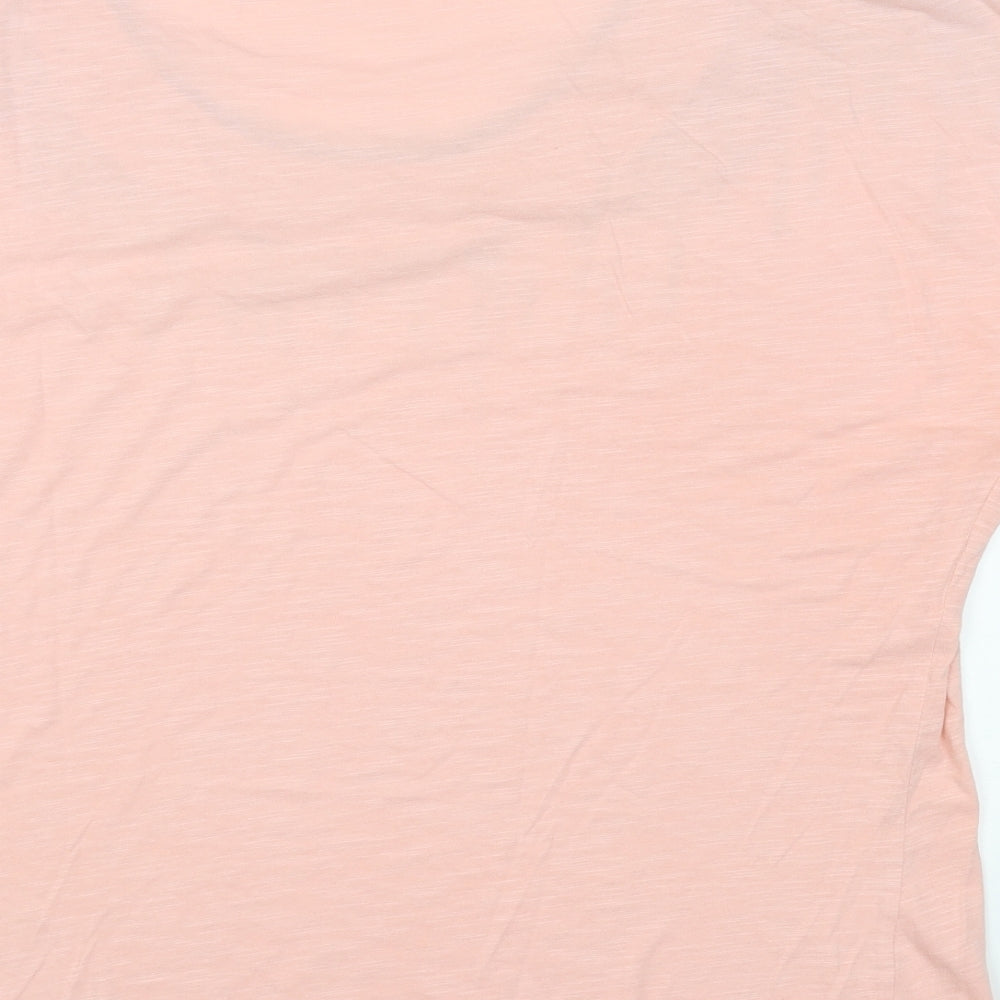 Viz A Viz Womens Pink Cotton Basic T-Shirt Size 16 Round Neck
