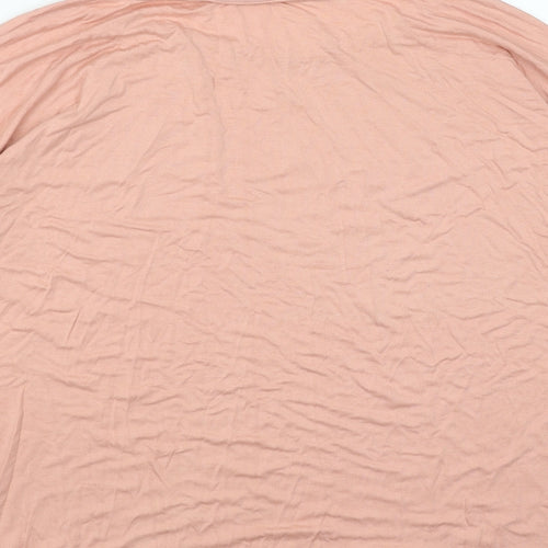 TU Womens Pink Viscose Basic T-Shirt Size 16 Round Neck - Happy Christmas