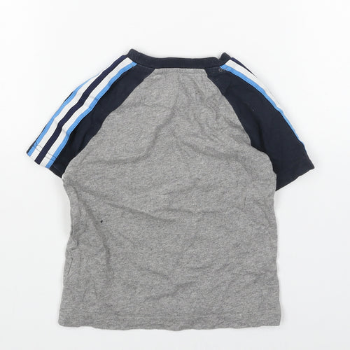 NEXT Boys Grey Colourblock Cotton Basic T-Shirt Size 12 Months Round Neck Pullover