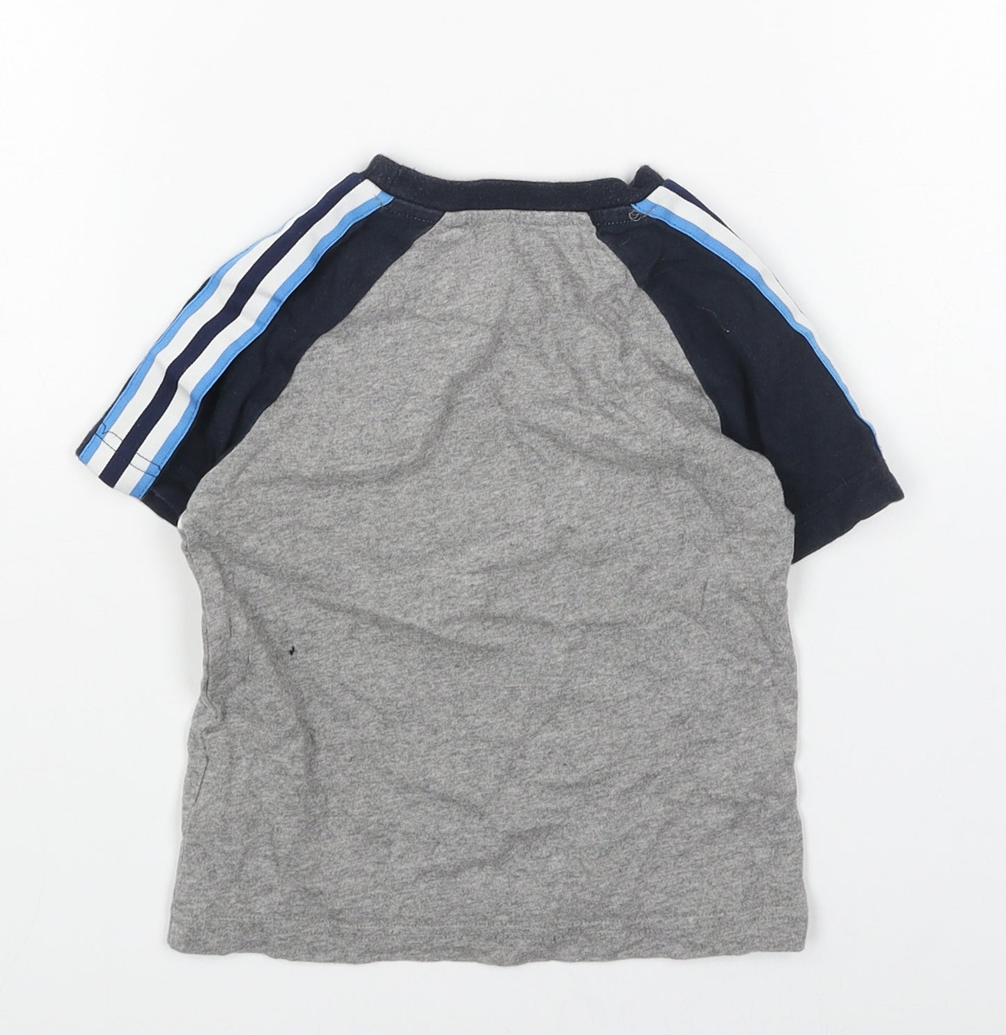 NEXT Boys Grey Colourblock Cotton Basic T-Shirt Size 12 Months Round Neck Pullover