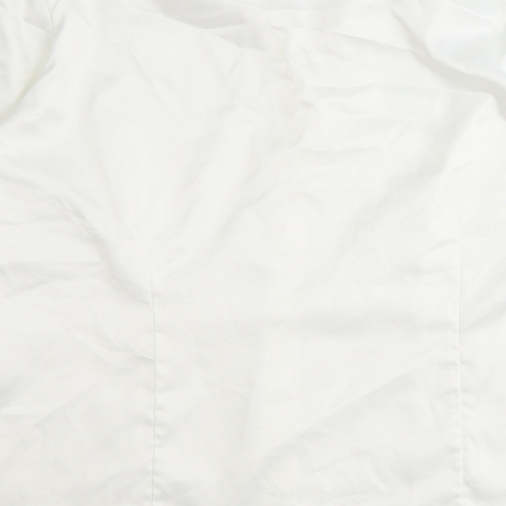 Alessa W Womens White Polyester Basic Button-Up Size 12 Collared