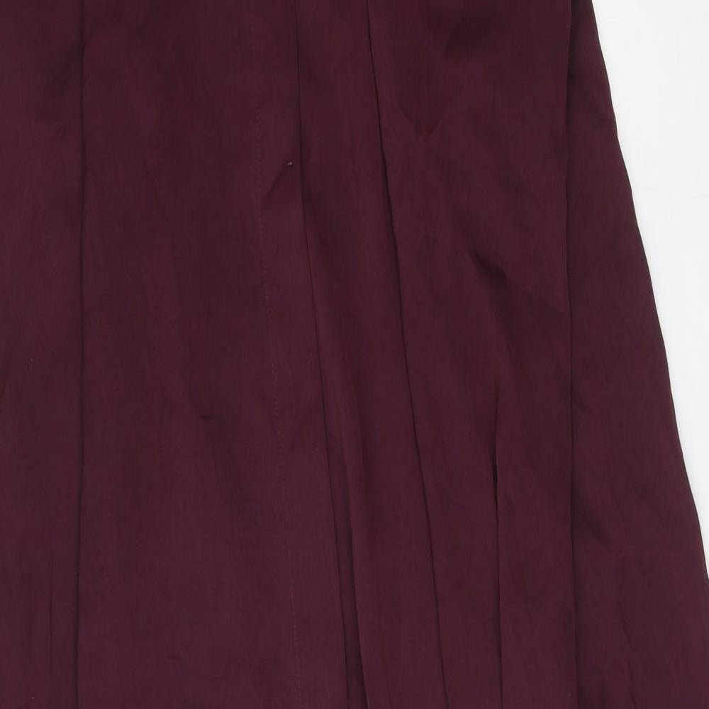 Zadina Womens Red Polyester Shirt Dress Size 16 V-Neck Button