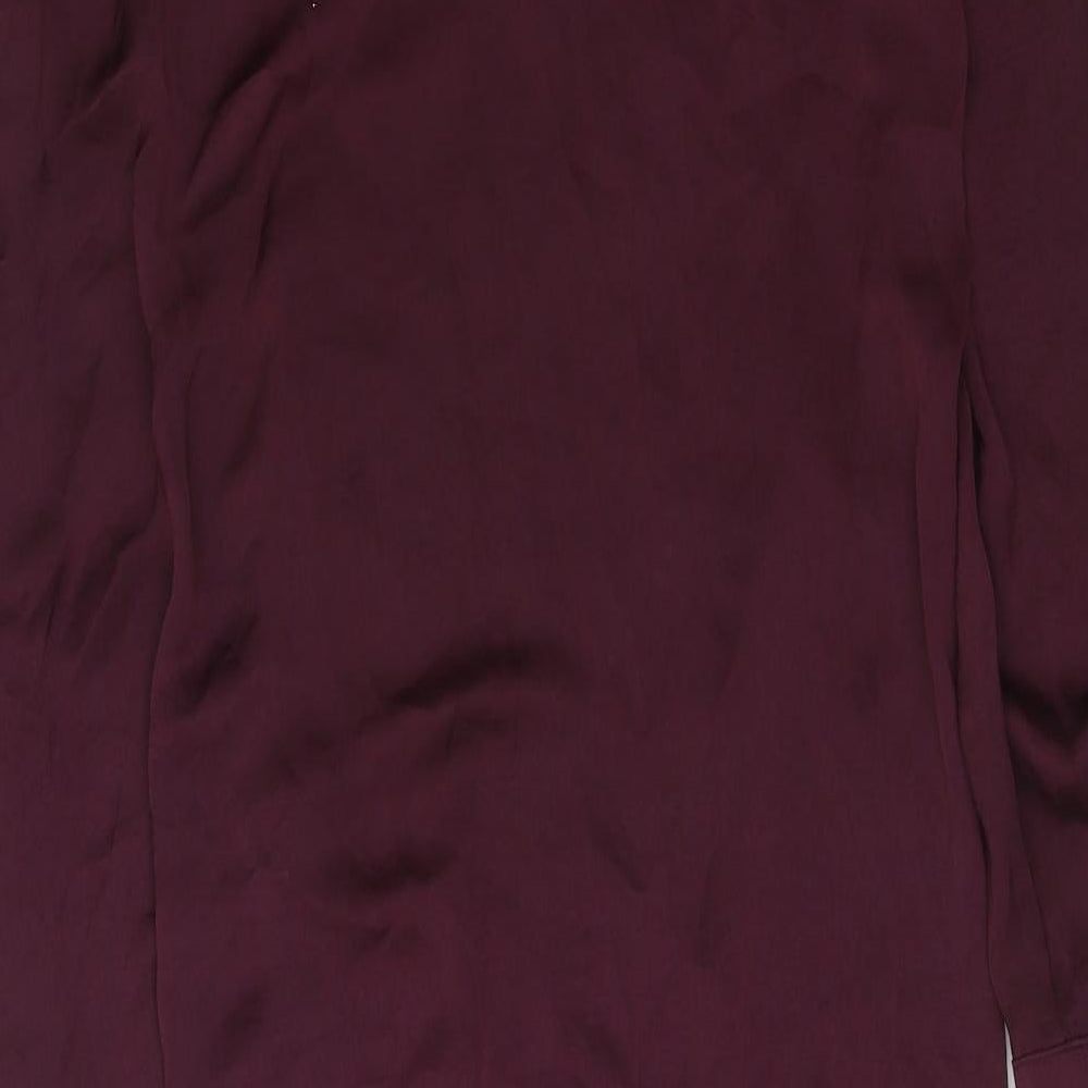 Zadina Womens Red Polyester Shirt Dress Size 16 V-Neck Button