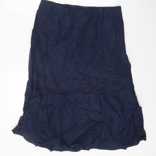 Isle Collection Womens Blue Polyester Flare Skirt Size 14