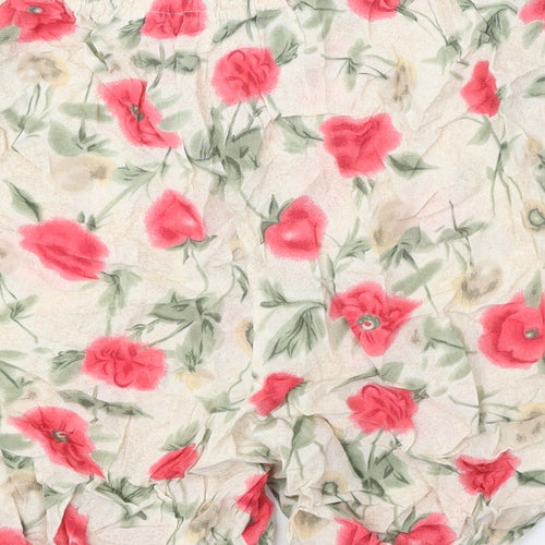 Jaclyn Smith Womens Multicoloured Floral Polyester Cut-Off Shorts Size L Regular Button