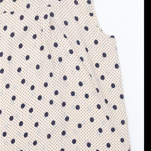 Dorothy Perkins Womens Beige Geometric Polyester Basic Blouse Size 8 V-Neck