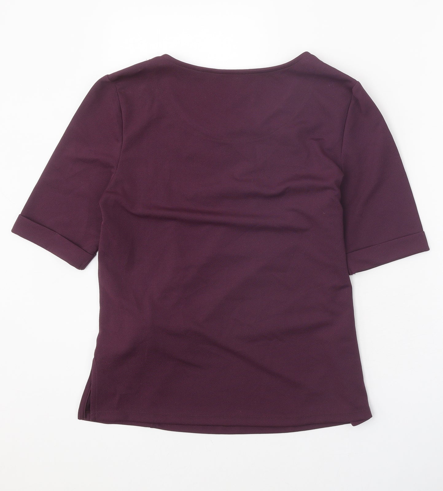 NEXT Womens Purple Polyester Basic T-Shirt Size 10 Round Neck