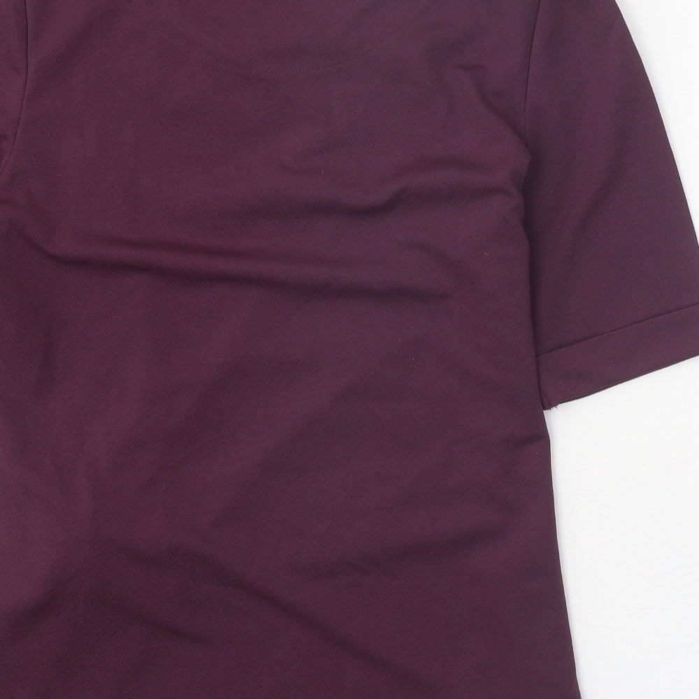 NEXT Womens Purple Polyester Basic T-Shirt Size 10 Round Neck