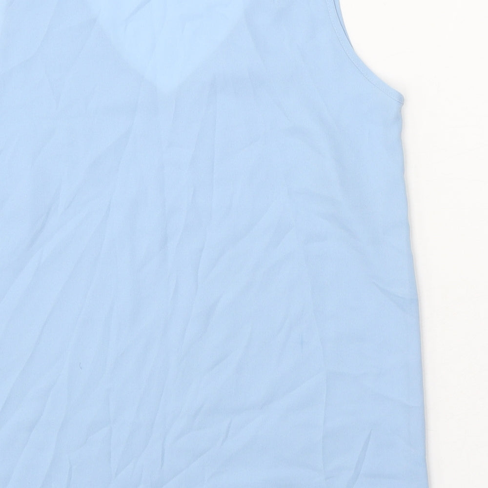 Marks and Spencer Womens Blue Polyester Basic Tank Size 10 V-Neck