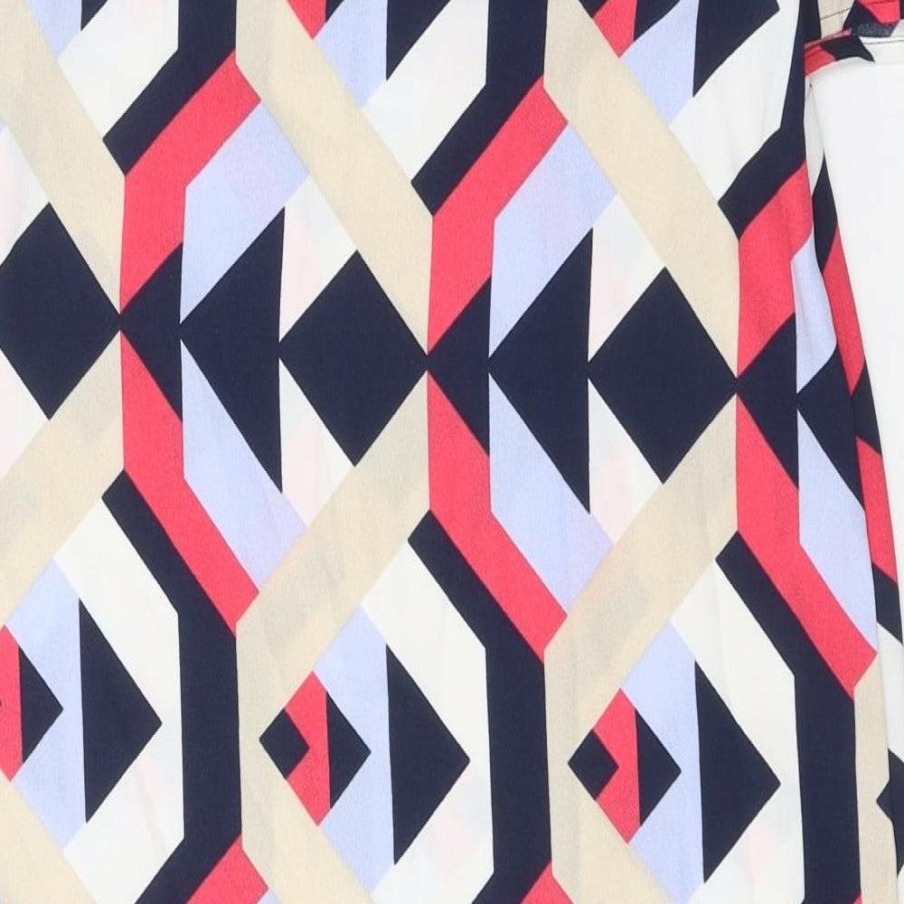 Marks and Spencer Womens Multicoloured Geometric Polyester Shift Size 10 Boat Neck Pullover