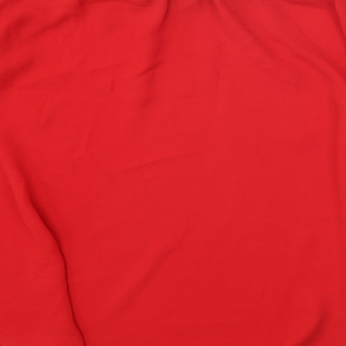 Papaya Womens Red Polyester Basic Blouse Size 10 Boat Neck