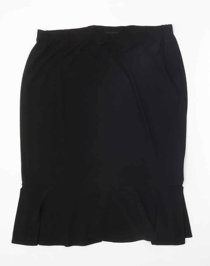 Antthony Womens Black Polyester Trumpet Skirt Size XL