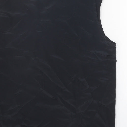 Preworn Womens Black Polyester Basic Tank Size 14 Round Neck