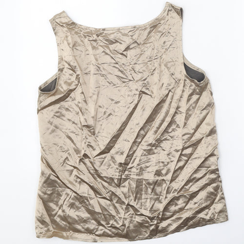 Proportion Petite Womens Gold Acetate Basic Tank Size 6 Round Neck