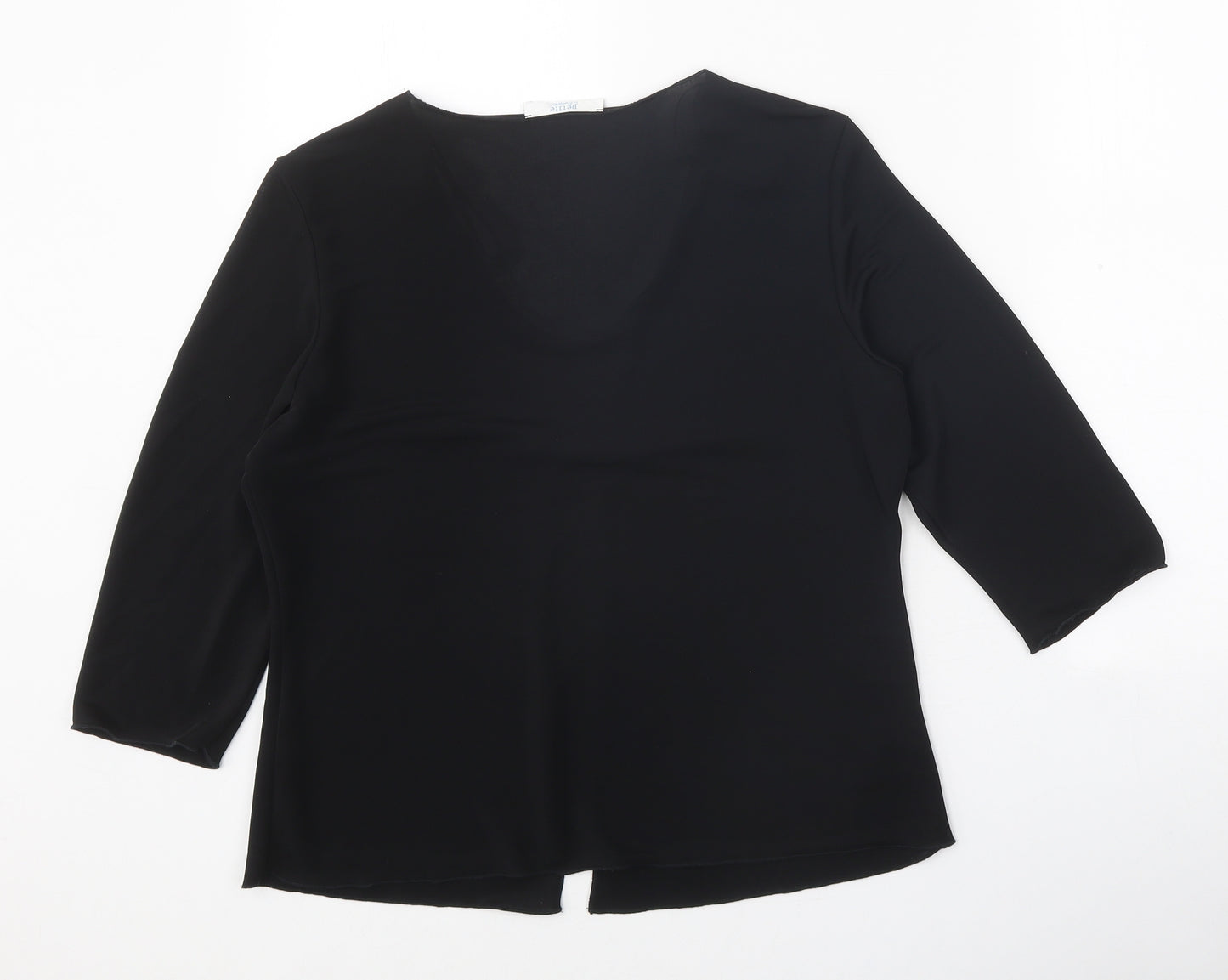 Berkertex Womens Black Polyester Basic Blouse Size 16 Scoop Neck
