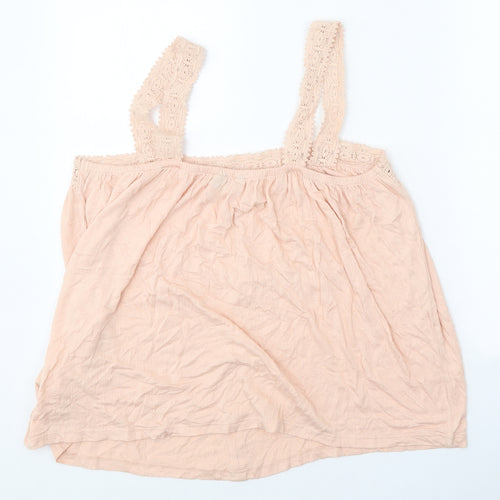 Principles Womens Beige Viscose Basic Tank Size 14 Square Neck