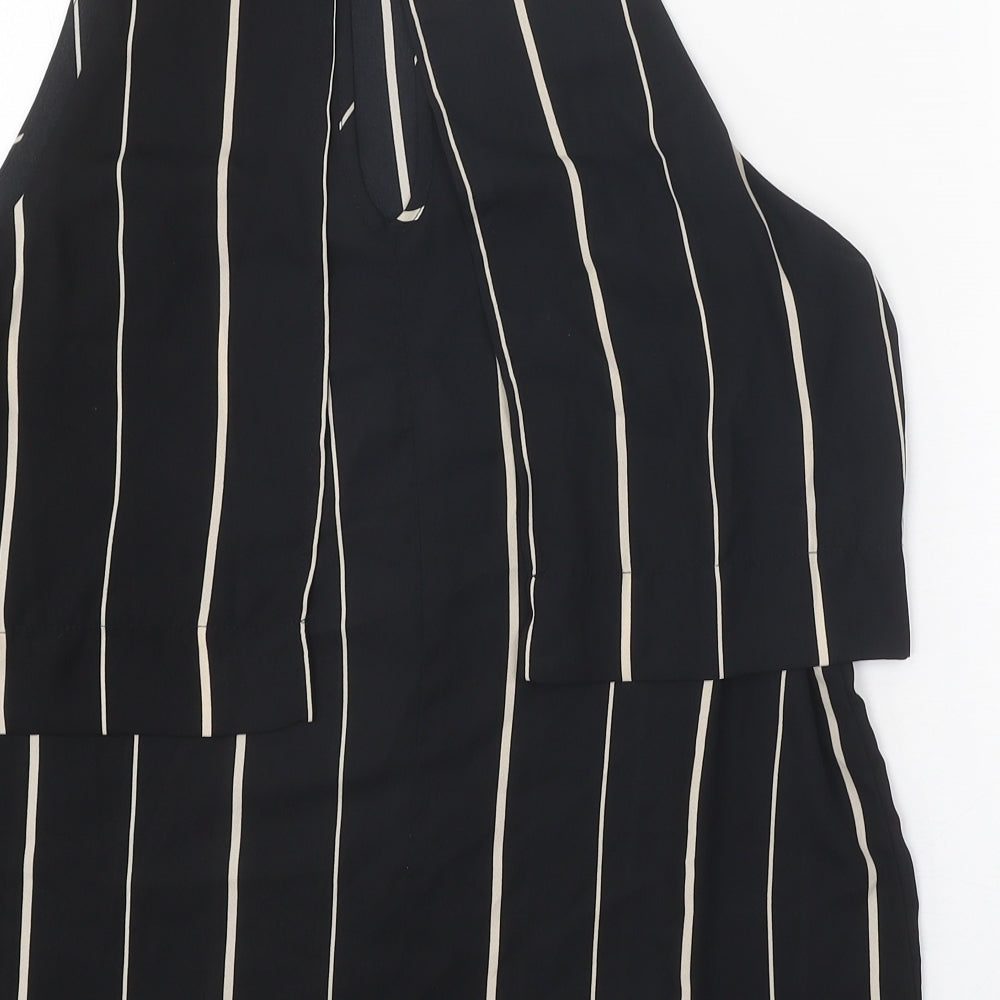 Atmosphere Womens Black Striped Polyester Basic Tank Size 14 Round Neck