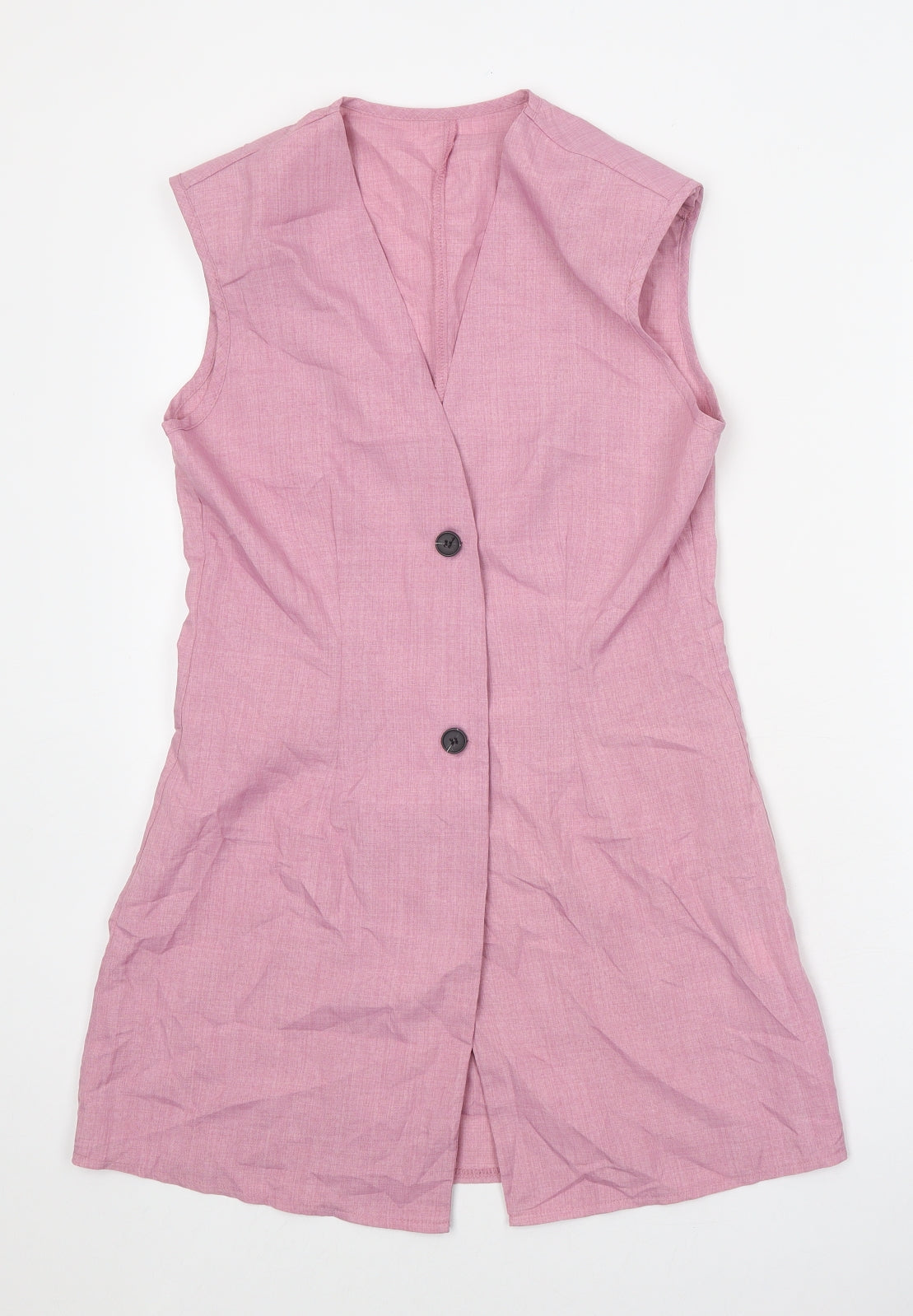 Gomorn Womens Pink Polyester Jacket Dress Size S V-Neck Button