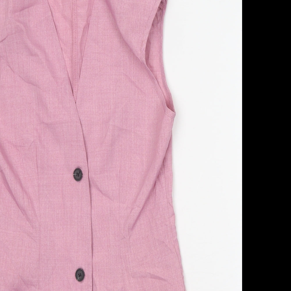 Gomorn Womens Pink Polyester Jacket Dress Size S V-Neck Button