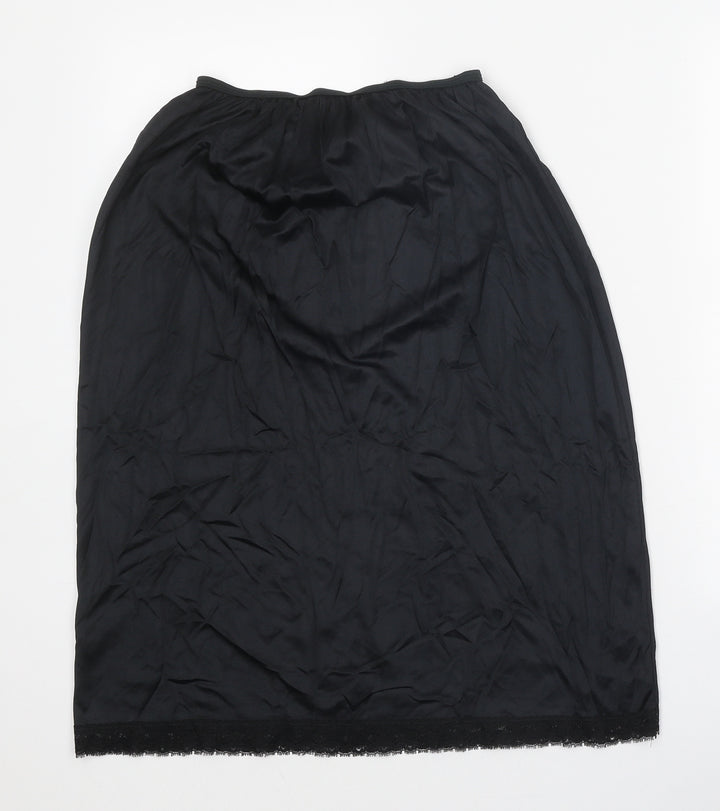Preworn Womens Black Nylon Straight & Pencil Skirt Size 10