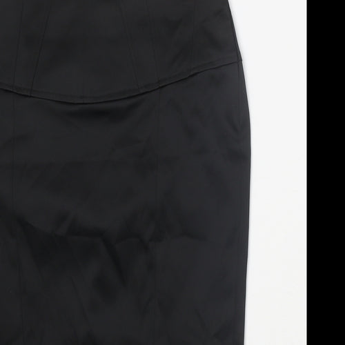 River Island Womens Black Polyester Straight & Pencil Skirt Size 8 Hook & Eye