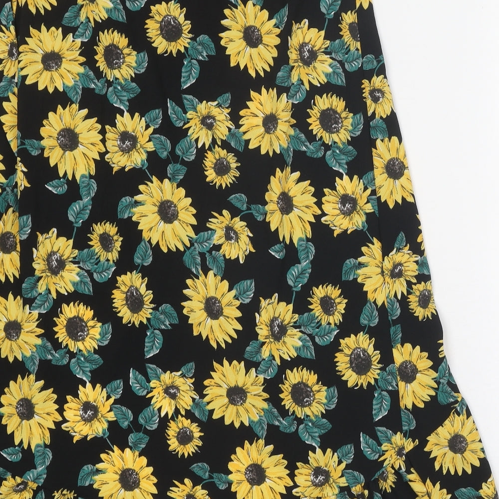 Divided Womens Multicoloured Floral Polyester Wrap Skirt Size 10 Tie