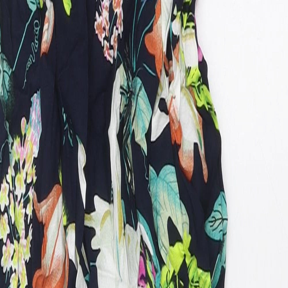 Preworn Womens Multicoloured Floral Polyester Maxi One Size Square Neck Pullover