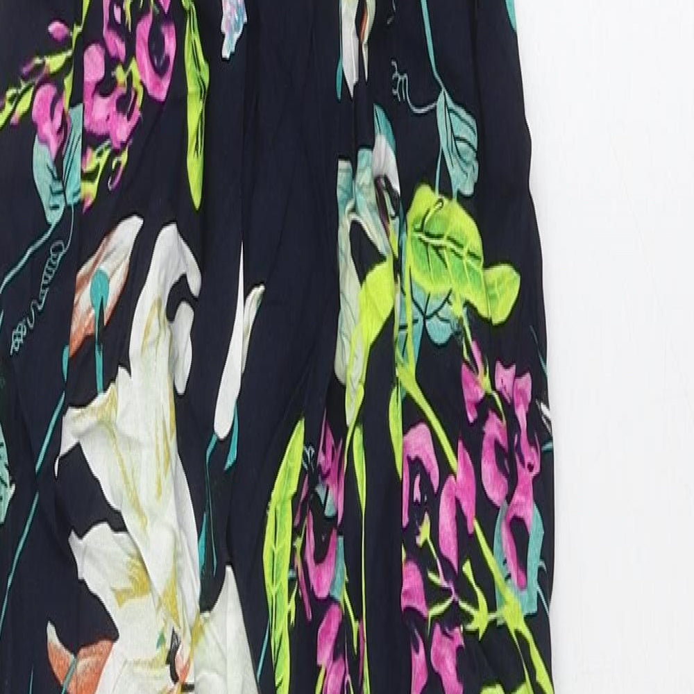 Preworn Womens Multicoloured Floral Polyester Maxi One Size Square Neck Pullover