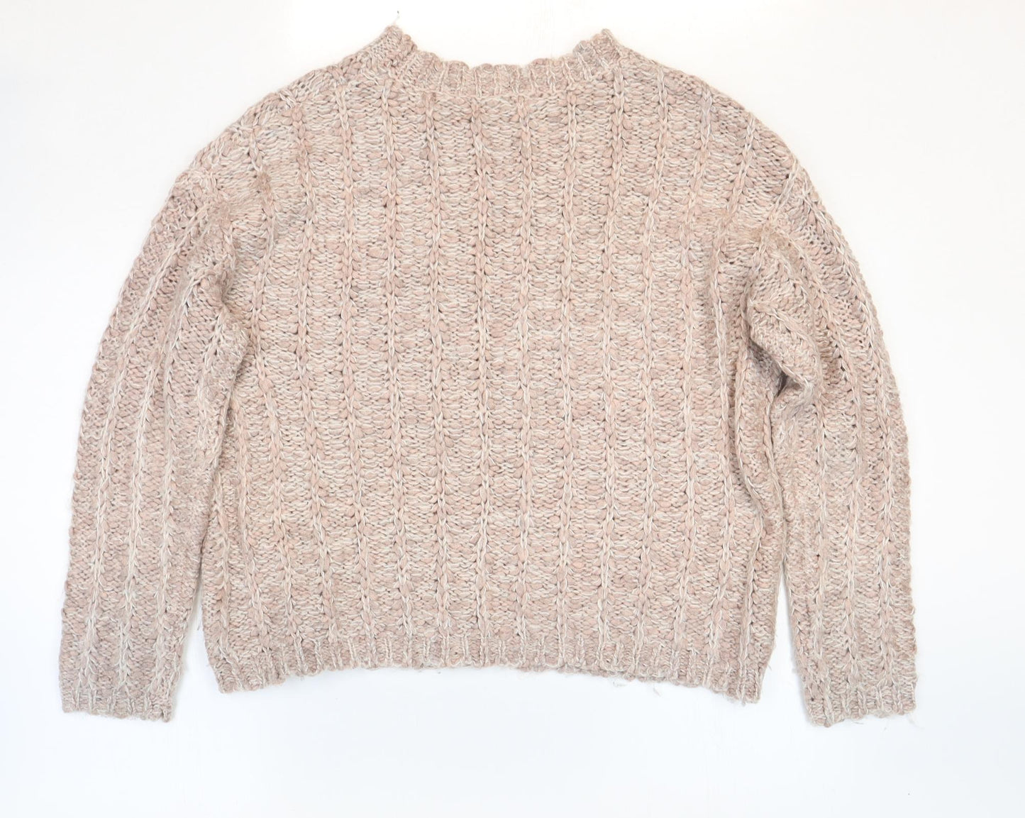 Marks and Spencer Womens Pink Round Neck Acrylic Pullover Jumper Size 14