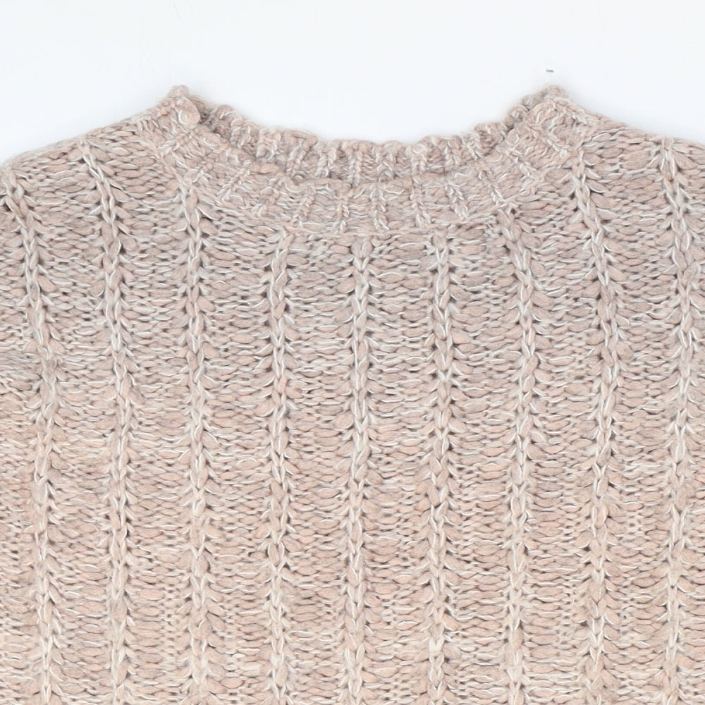 Marks and Spencer Womens Pink Round Neck Acrylic Pullover Jumper Size 14