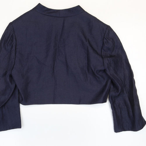 Jessica Howard Womens Blue Rubber Jacket Blazer Size 10