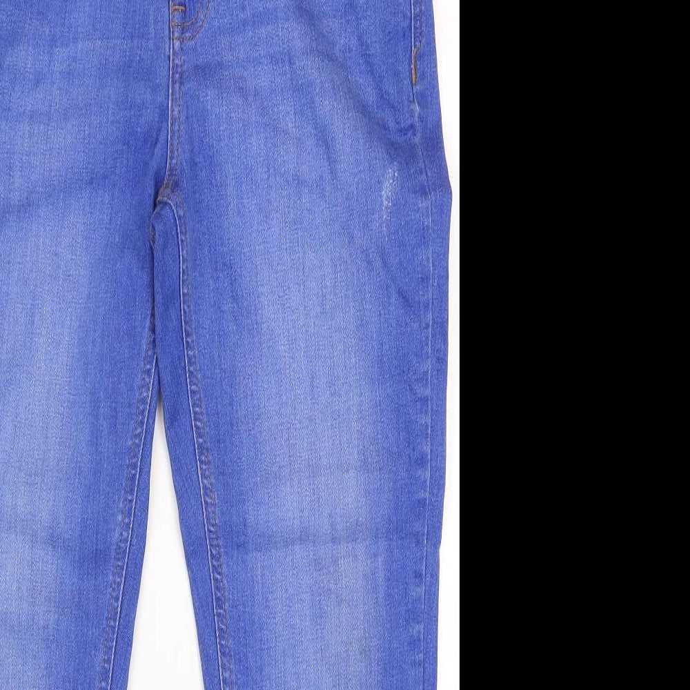 Harper Womens Blue Cotton Straight Jeans Size 12 Regular Zip